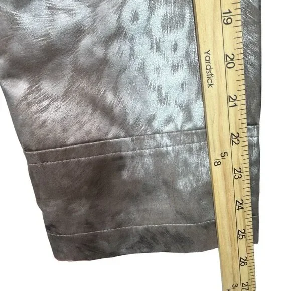 Via Spiga Coat Womens Sz L Silver Cheetah Leopard Animal Print Raincoat Trench - Picture 4 of 16